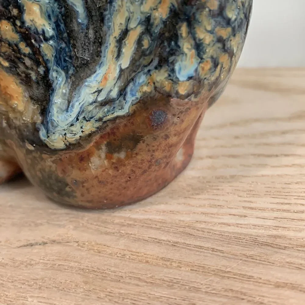 Stoneware Vase Handmade Double Bud Pottery Vase Decor